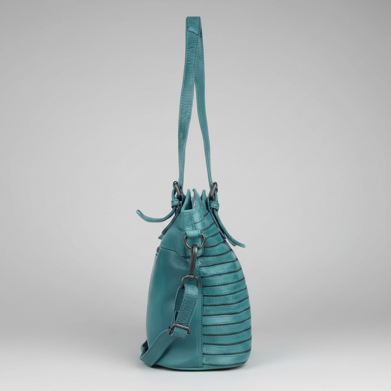 MET Leather Handbag for Women. Tote with Adjustable Dual Handles-7