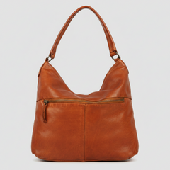 MET Premium Leather Handbag. Studded Hobo Tote with Artisan Scallop Embossing-2