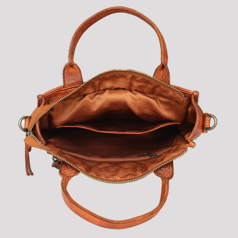 MET Premium Leather Handle Bag. Woven Leather Satchel-4