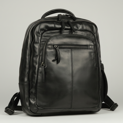 MET Premium Leather Backpack. Dual-Compartment Urban Commuter Pack-9