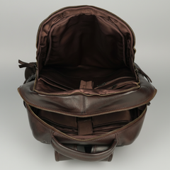MET Premium Leather Backpack. Dual-Compartment Urban Commuter Pack-4