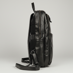 MET Two Adjustable Strap Leather Backpack. Multi-Compartment Commuter Pack-7