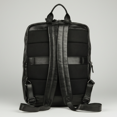 MET Two Adjustable Strap Leather Backpack. Multi-Compartment Commuter Pack-6