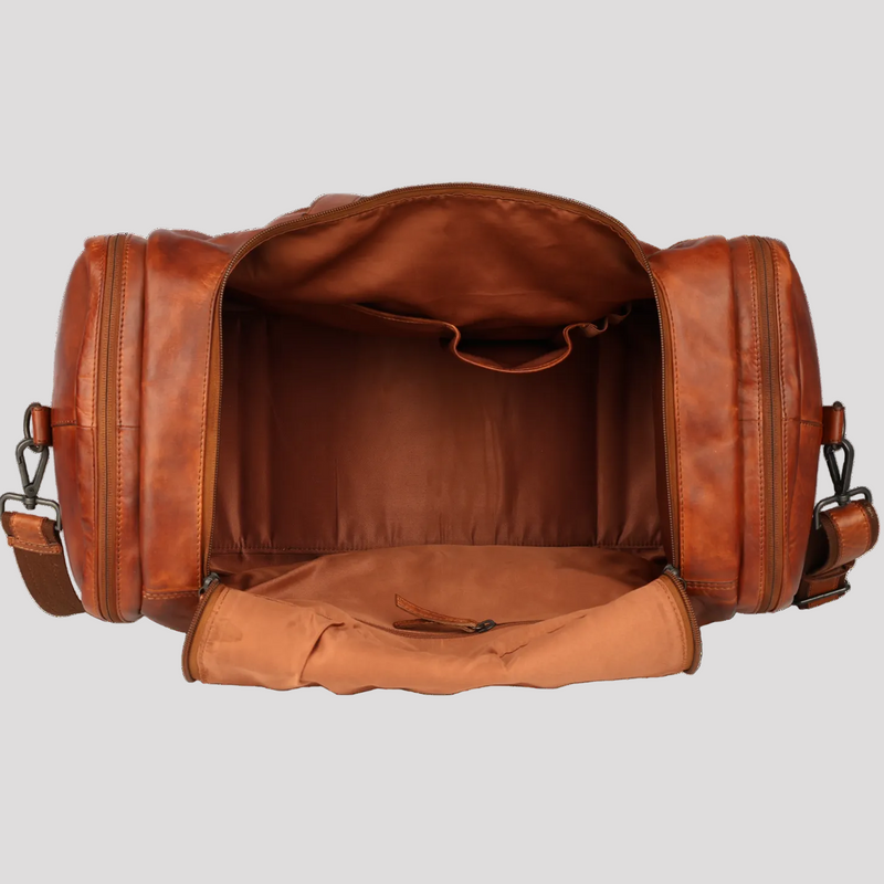 MET Premium Leather Small Duffle Bag. Urban Weekend Carry-On-8