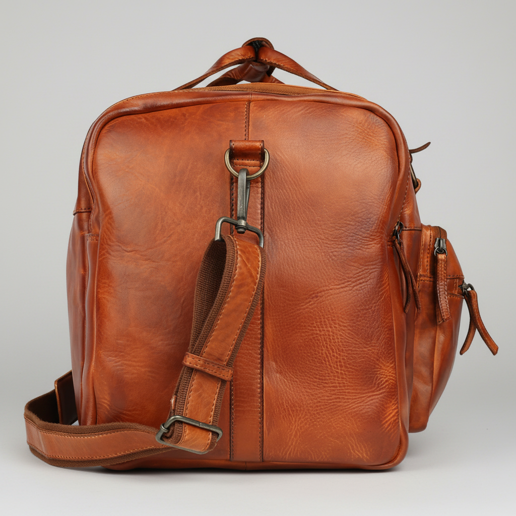 MET Premium Leather Small Duffle Bag. Urban Weekend Carry-On-7