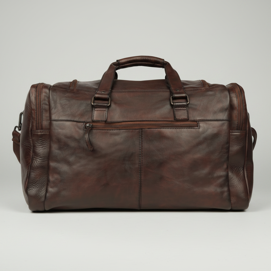 MET Premium Leather Small Duffle Bag. Urban Weekend Carry-On-2