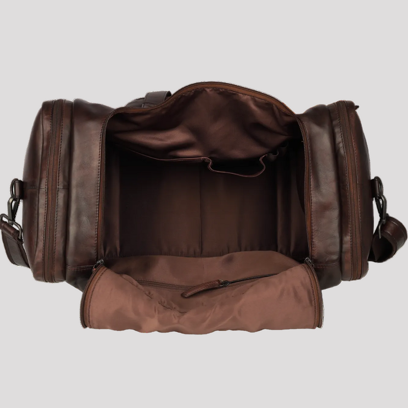 MET Premium Leather Small Duffle Bag. Urban Weekend Carry-On-4