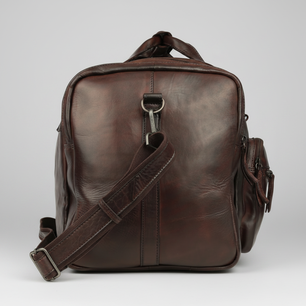 MET Premium Leather Small Duffle Bag. Urban Weekend Carry-On-3