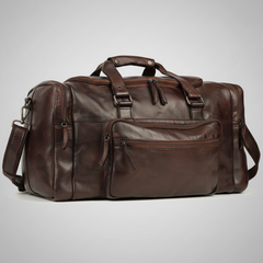 MET Premium Leather Small Duffle Bag. Urban Weekend Carry-On-1