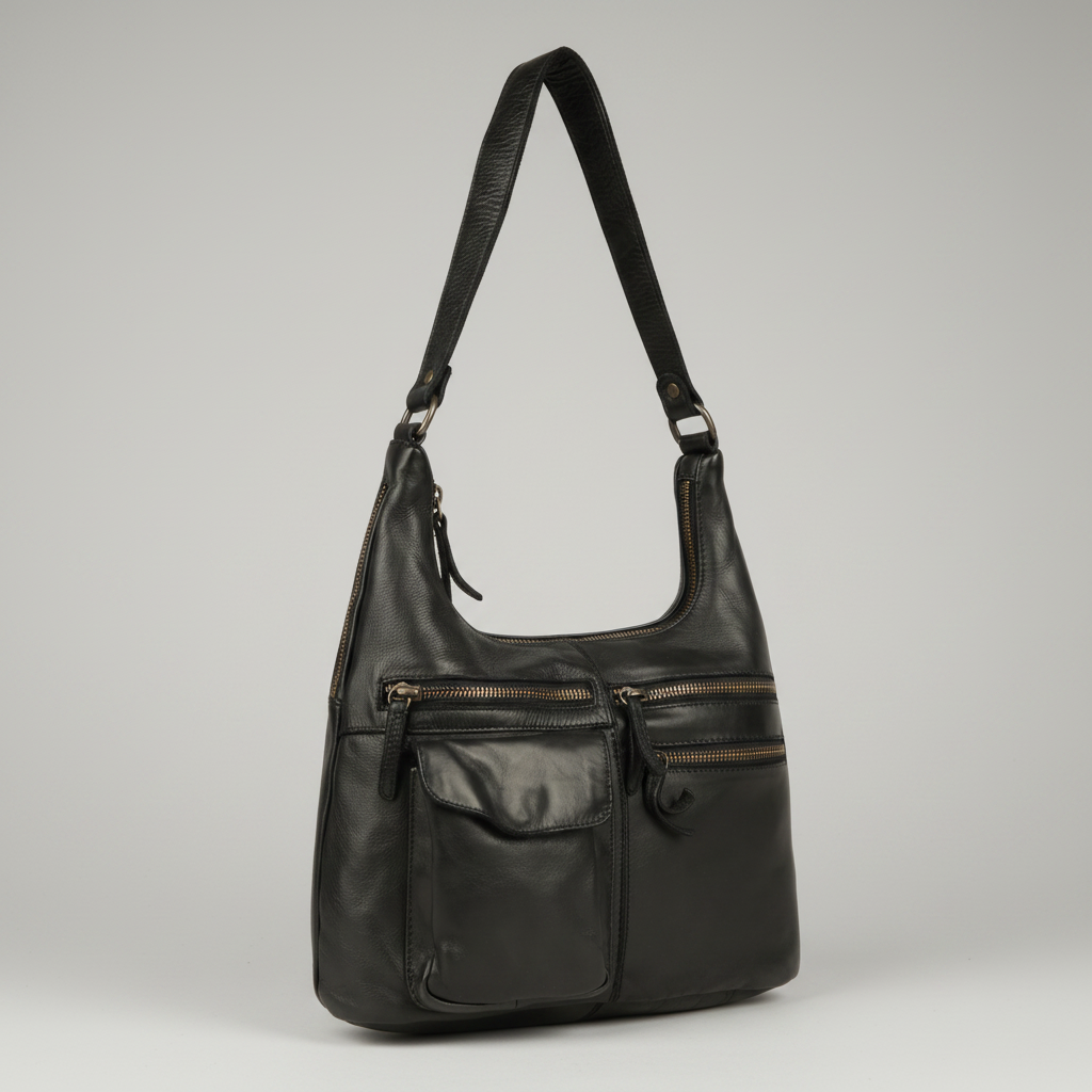 MET Premium Leather Shoulder Bag. Everyday Urban Hobo-9