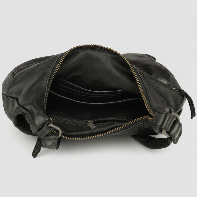 MET Premium Leather Shoulder Bag. Everyday Urban Hobo-12
