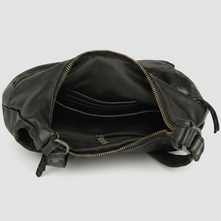 MET Premium Leather Shoulder Bag. Everyday Urban Hobo-12