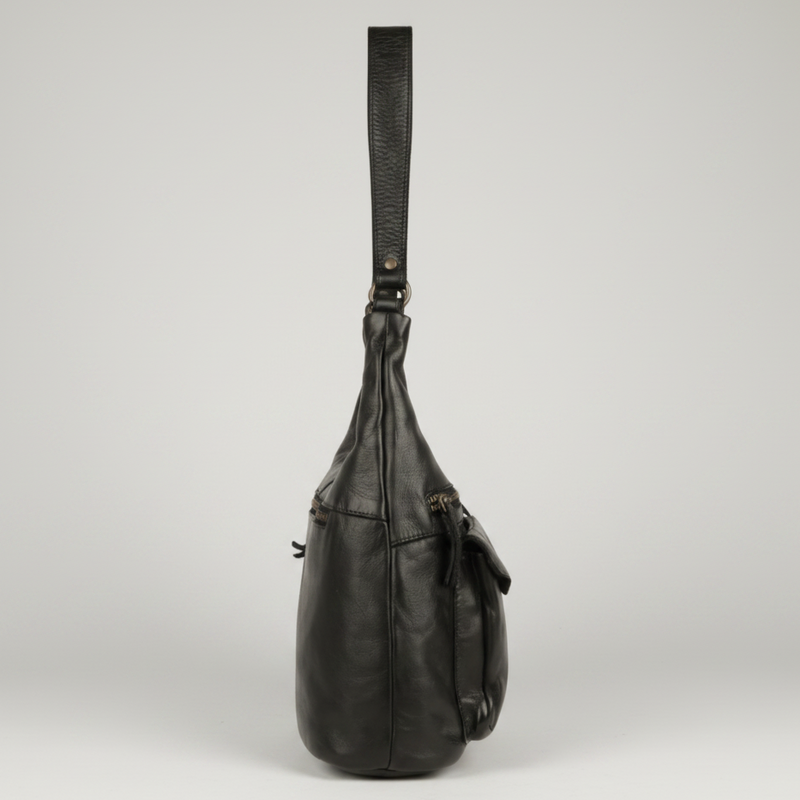 MET Premium Leather Shoulder Bag. Everyday Urban Hobo-11