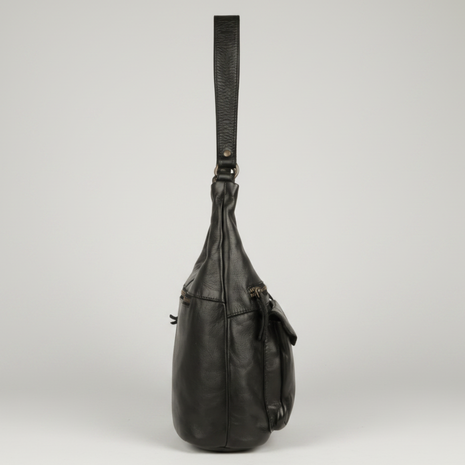 MET Premium Leather Shoulder Bag. Everyday Urban Hobo-11