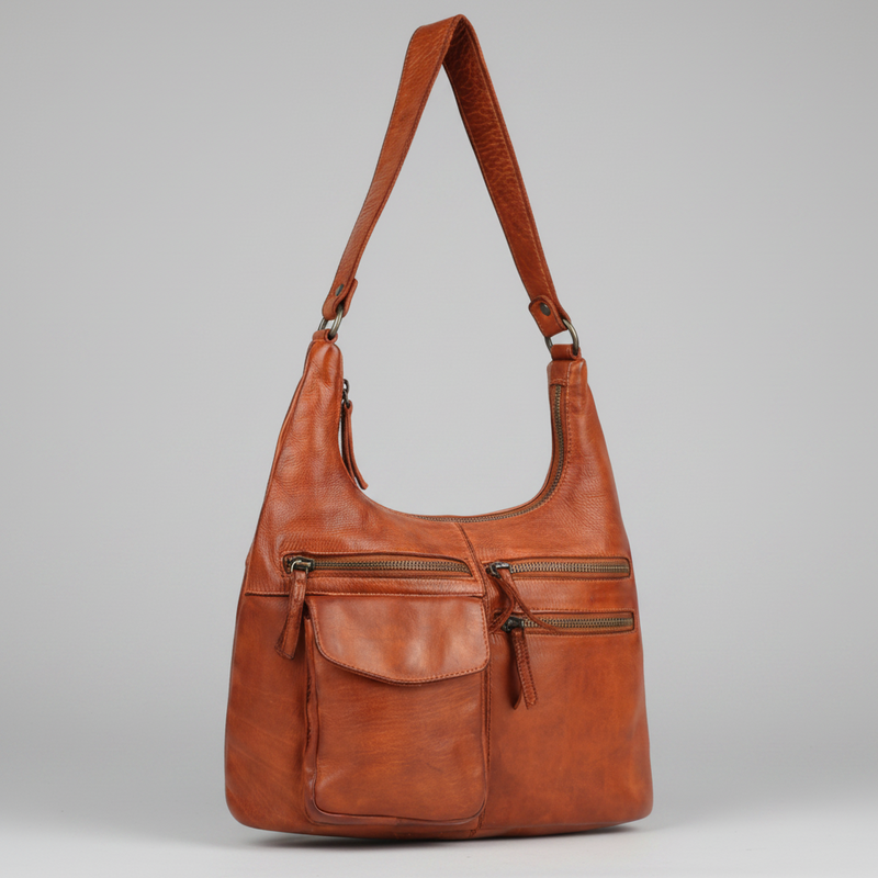 MET Premium Leather Shoulder Bag. Everyday Urban Hobo-1