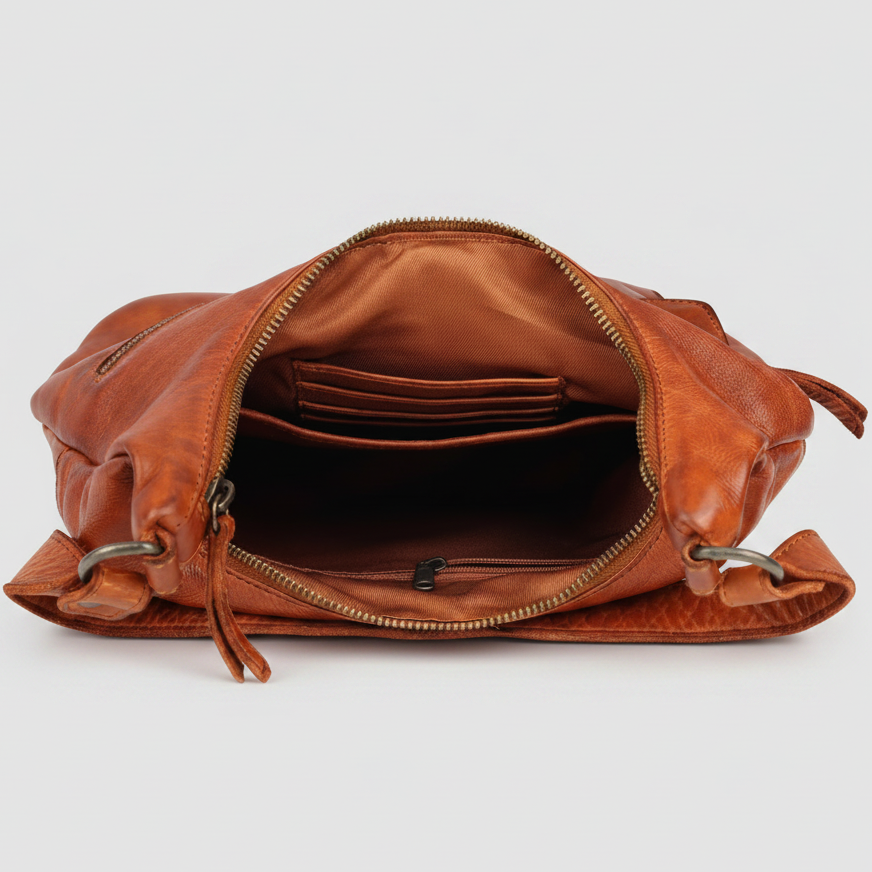 MET Premium Leather Shoulder Bag. Everyday Urban Hobo-4
