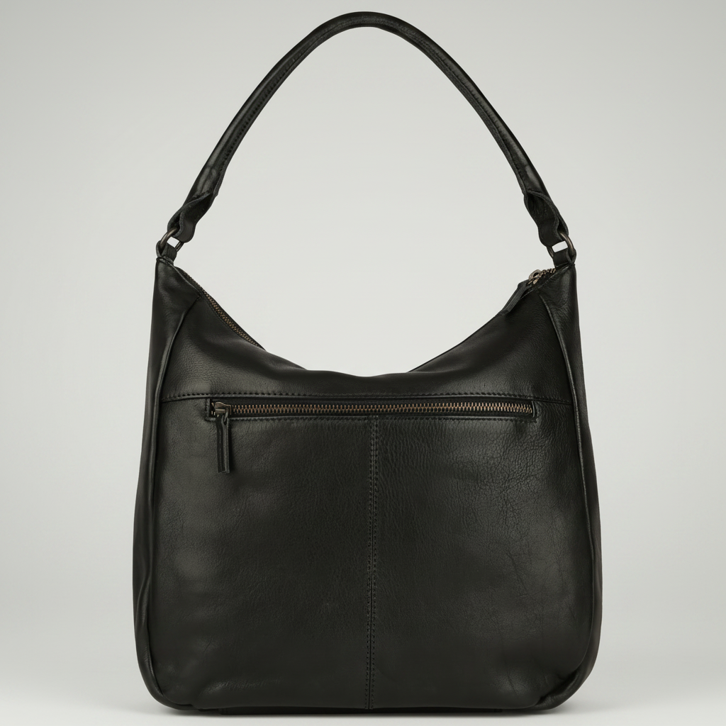 MET Premium Leather Shoulder Bag. Slouchy Urban Hobo-6