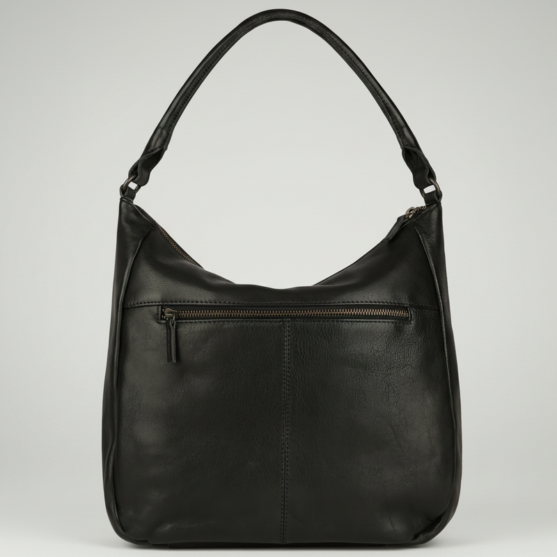 MET Premium Leather Shoulder Bag. Slouchy Urban Hobo-6