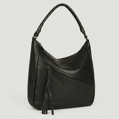 MET Premium Leather Shoulder Bag. Slouchy Urban Hobo-5