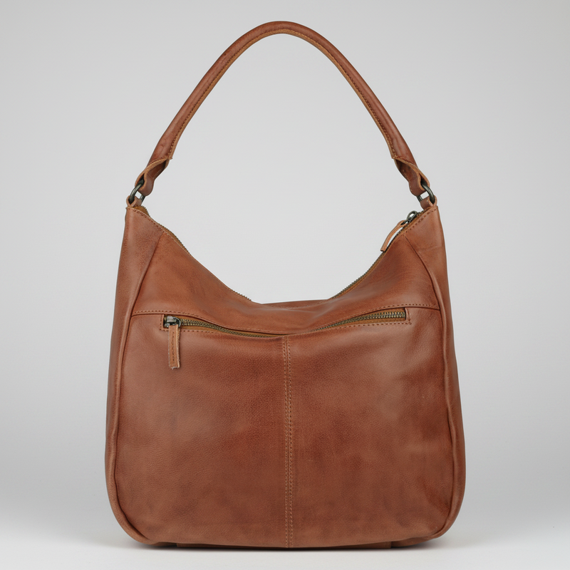 MET Premium Leather Shoulder Bag. Slouchy Urban Hobo-2