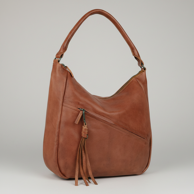 MET Premium Leather Shoulder Bag. Slouchy Urban Hobo-1
