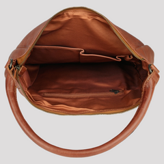 MET Premium Leather Shoulder Bag. Slouchy Urban Hobo-4