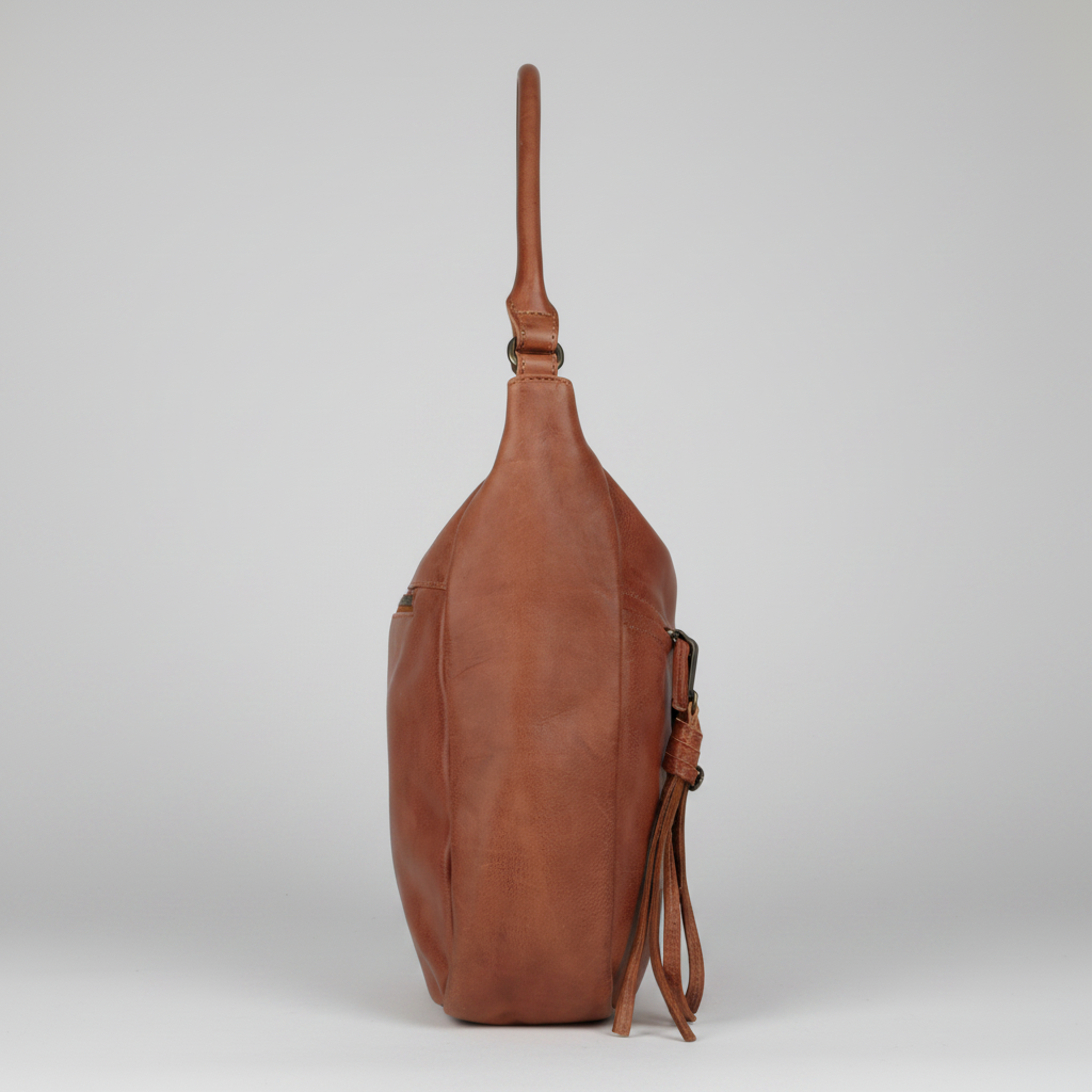MET Premium Leather Shoulder Bag. Slouchy Urban Hobo-3