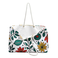 Colorful Floral Pattern Weekender Bag | Spring Flower Large Tote Bag-4
