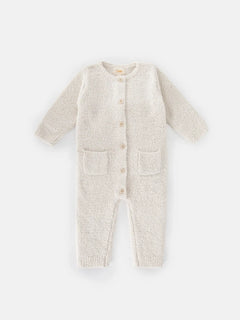 Long Sleeve Romper - Fuzzy | Ecru | 7AM-2