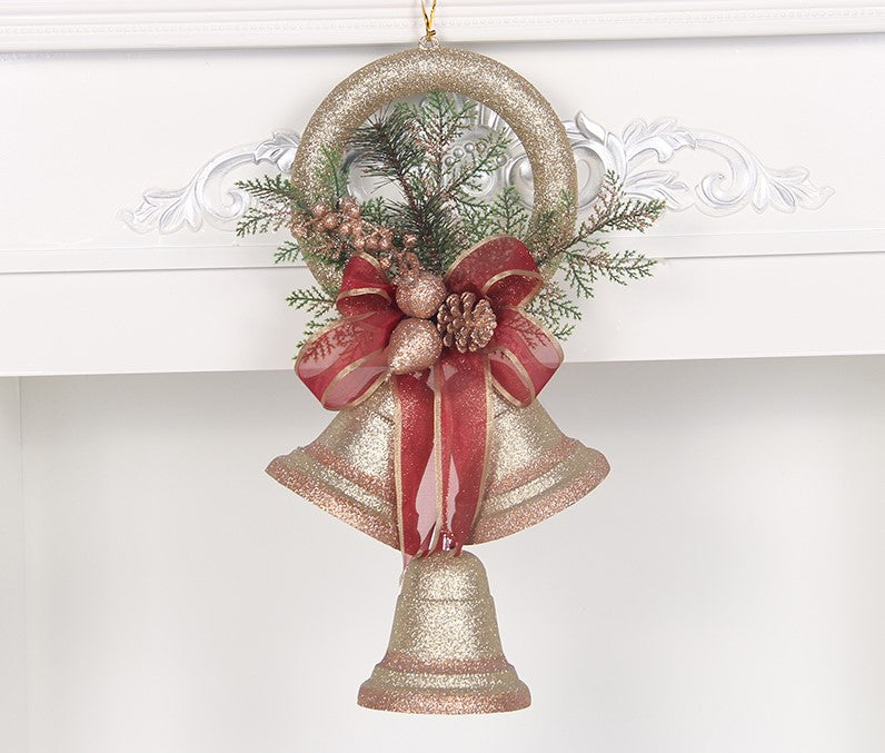 Christmas Bell Ornaments, Pearlescent Paper Tree Decorations-3