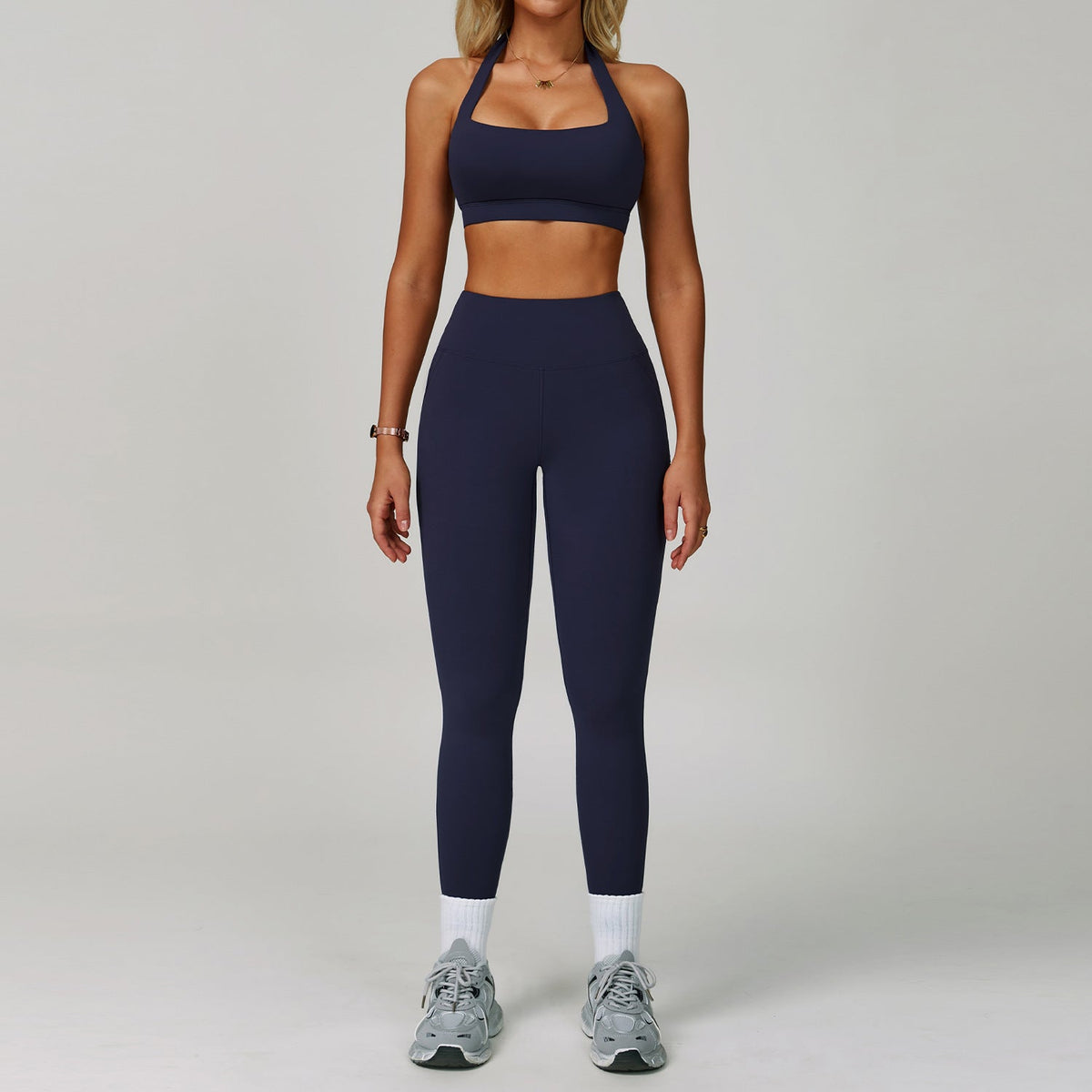 Women’s Backless Halter Yoga Workout Set – Tight-Fit Quick-Dry Activewear-6