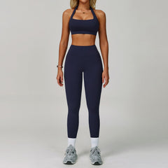 Women’s Backless Halter Yoga Workout Set – Tight-Fit Quick-Dry Activewear-6