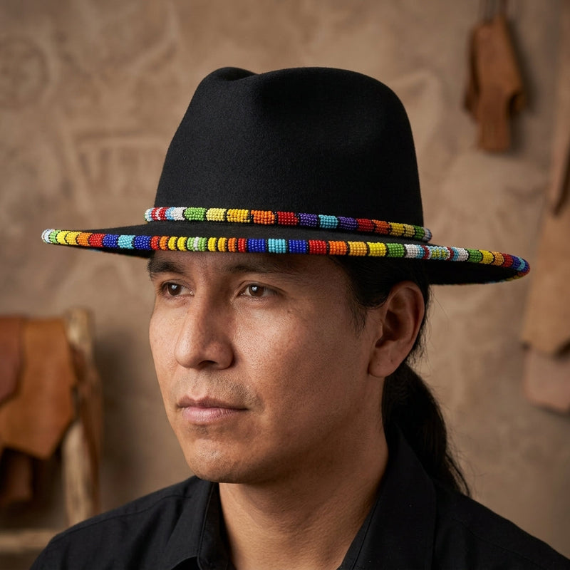 Size-61 Handmade Beaded Hat-4
