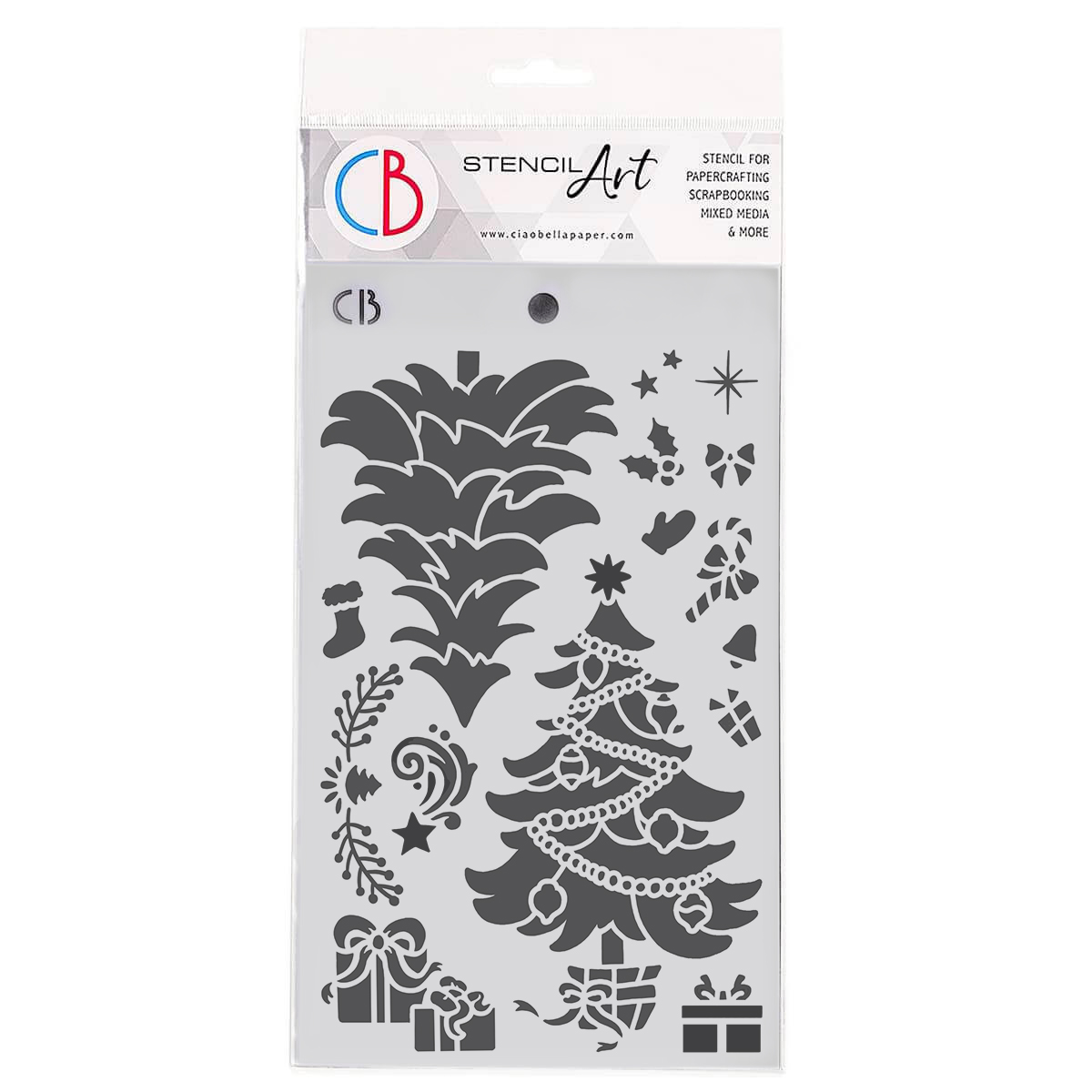 Ciao Bella Texture Stencil 5"x8" ChristmasTree-1