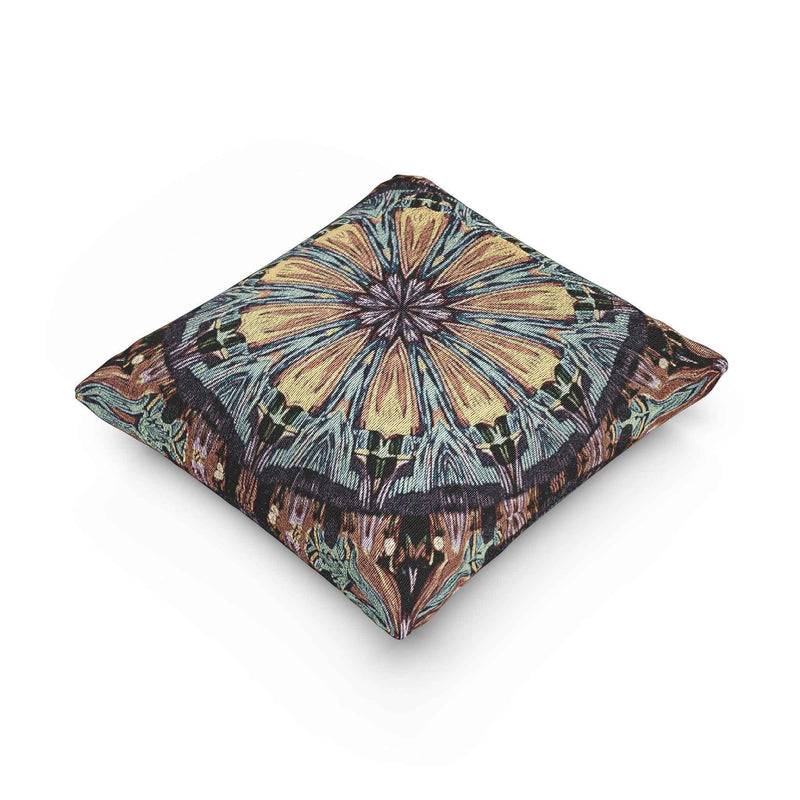 Geometric Mandala Woven Pillow | Boho Tile Decorative Cushion-9