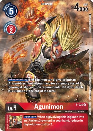 Agunimon - P-029 (2nd Anniversary Frontier Card) (P-029) - Digimon Promotion Cards Foil