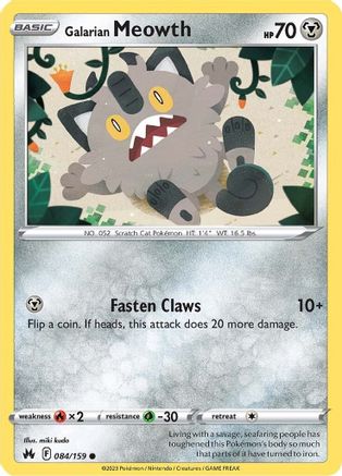 Galarian Meowth 84/159 - SWSH Crown Zenith-1