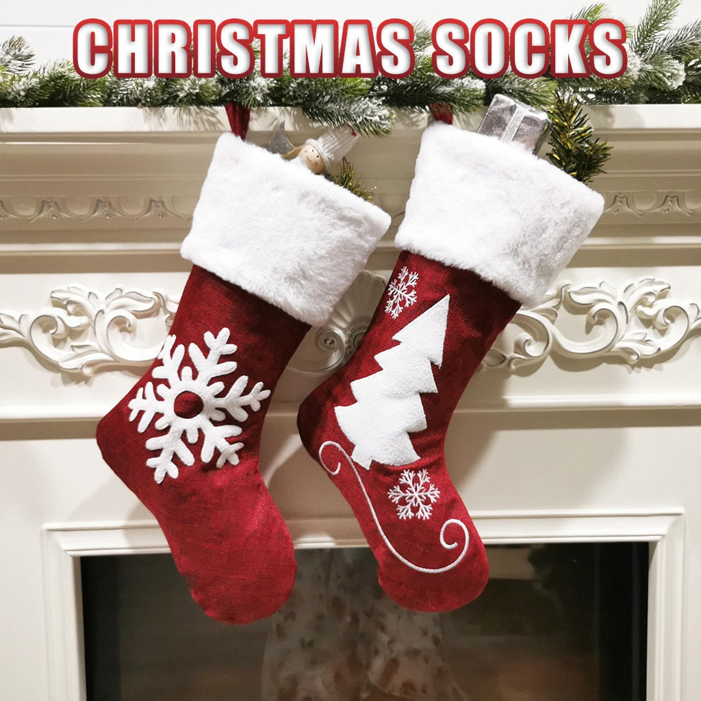 Christmas Stocking Gift Bag Holiday Decor-5