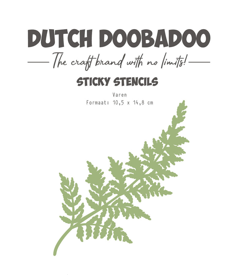 Dutch Doobadoo DDBD Dutch Sticky Stencil A6 Fern-1