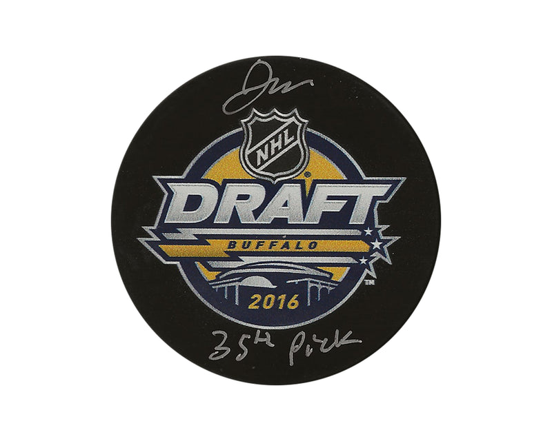 Jordan Kyrou Autographed 2016 NHL Draft Puck Inscribed "35th Pick"-1