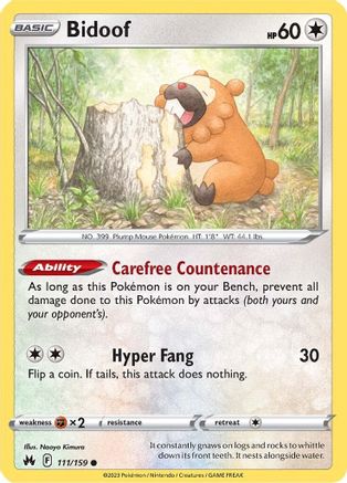 Bidoof 111/159 - SWSH Crown Zenith-1