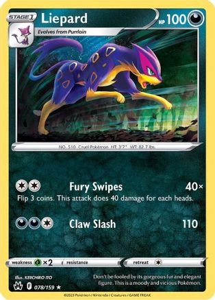 Liepard 78/159 - SWSH Crown Zenith Reverse Holofoil-1