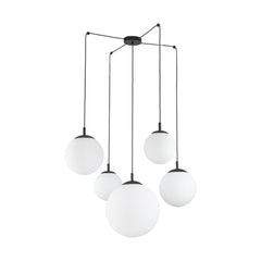 ESME White Opal Glass 5-Light Spider Pendant for Dining Table, Stairwell & Living Room-1