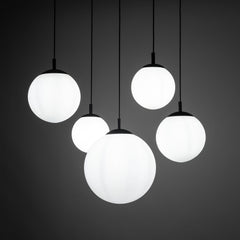 ESME White Opal Glass 5-Light Spider Pendant for Dining Table, Stairwell & Living Room-3