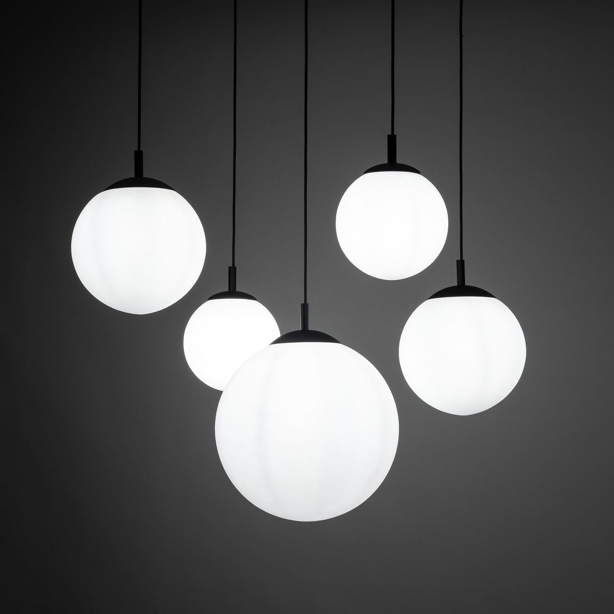 ESME White Opal Glass 5-Light Spider Pendant for Dining Table, Stairwell & Living Room-3