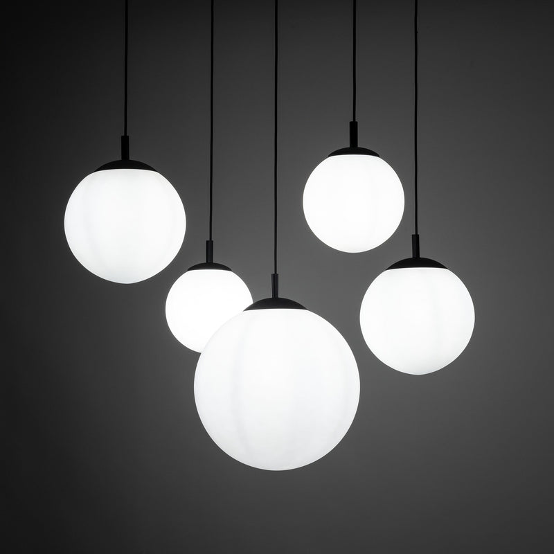 ESME White Opal Glass 5-Light Spider Pendant for Dining Table, Stairwell & Living Room-3
