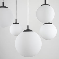 ESME White Opal Glass 5-Light Spider Pendant for Dining Table, Stairwell & Living Room-5