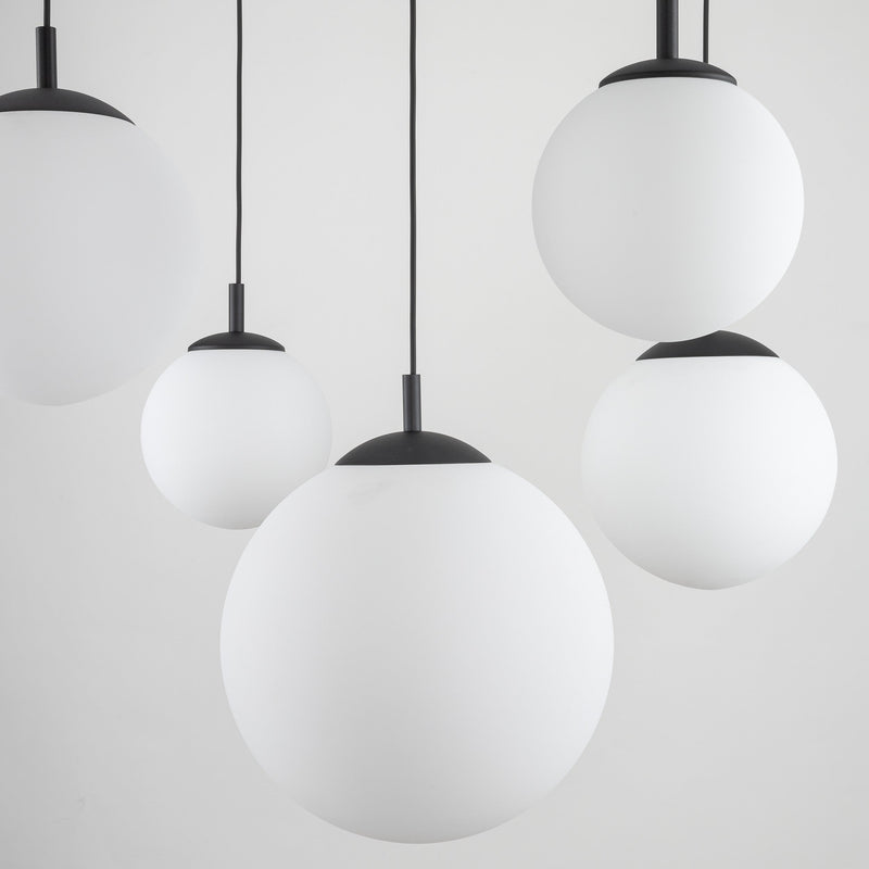 ESME White Opal Glass 5-Light Spider Pendant for Dining Table, Stairwell & Living Room-5