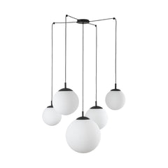 ESME White Opal Glass 5-Light Spider Pendant for Dining Table, Stairwell & Living Room-7