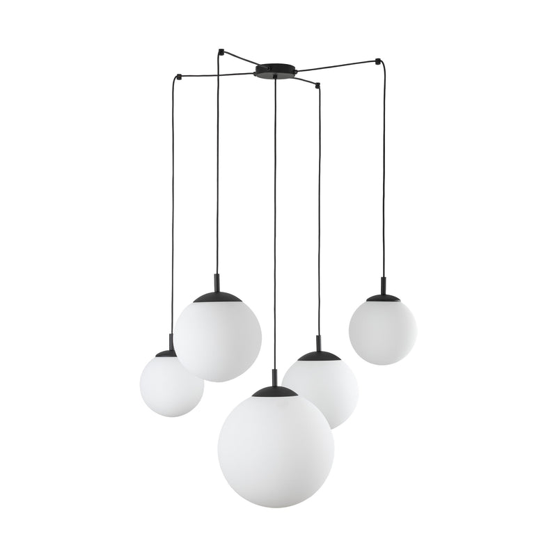 ESME White Opal Glass 5-Light Spider Pendant for Dining Table, Stairwell & Living Room-7